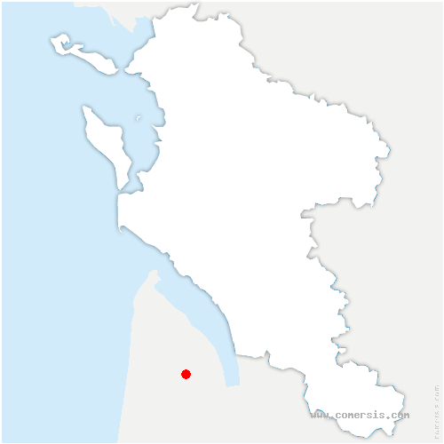 carte de localisation de Bors (Canton de Montmoreau-Saint-Cybard)