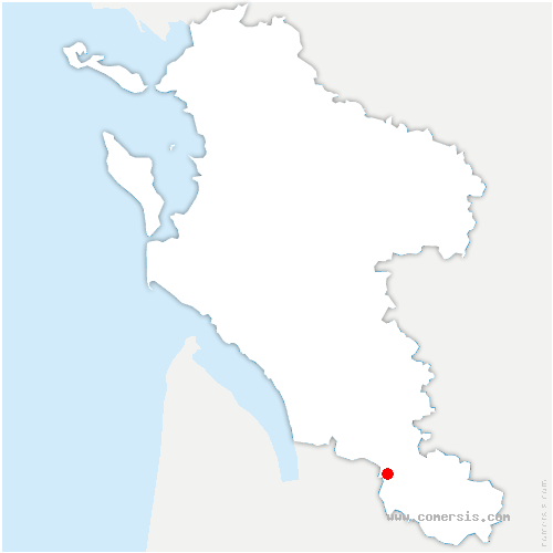 carte de localisation de Sauzé-Vaussais