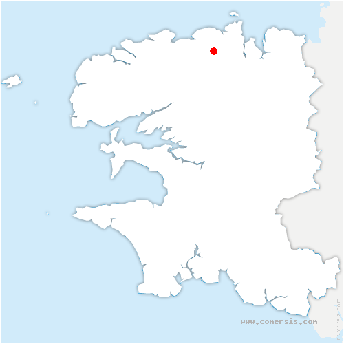 carte de localisation de Tréflaouénan