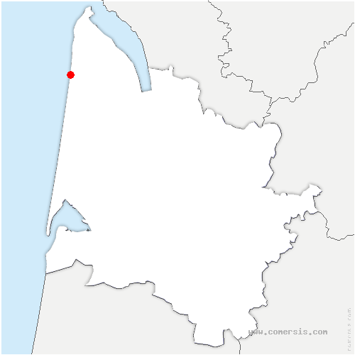 carte de localisation de Naujac-sur-Mer